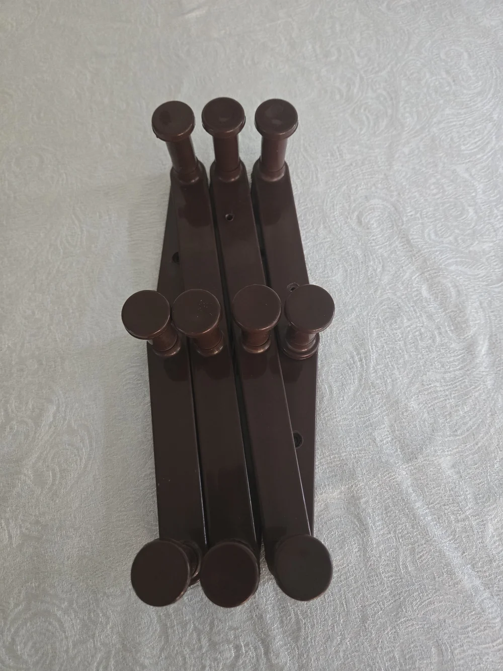 Vintage Accordion Rack, Brown Plastic